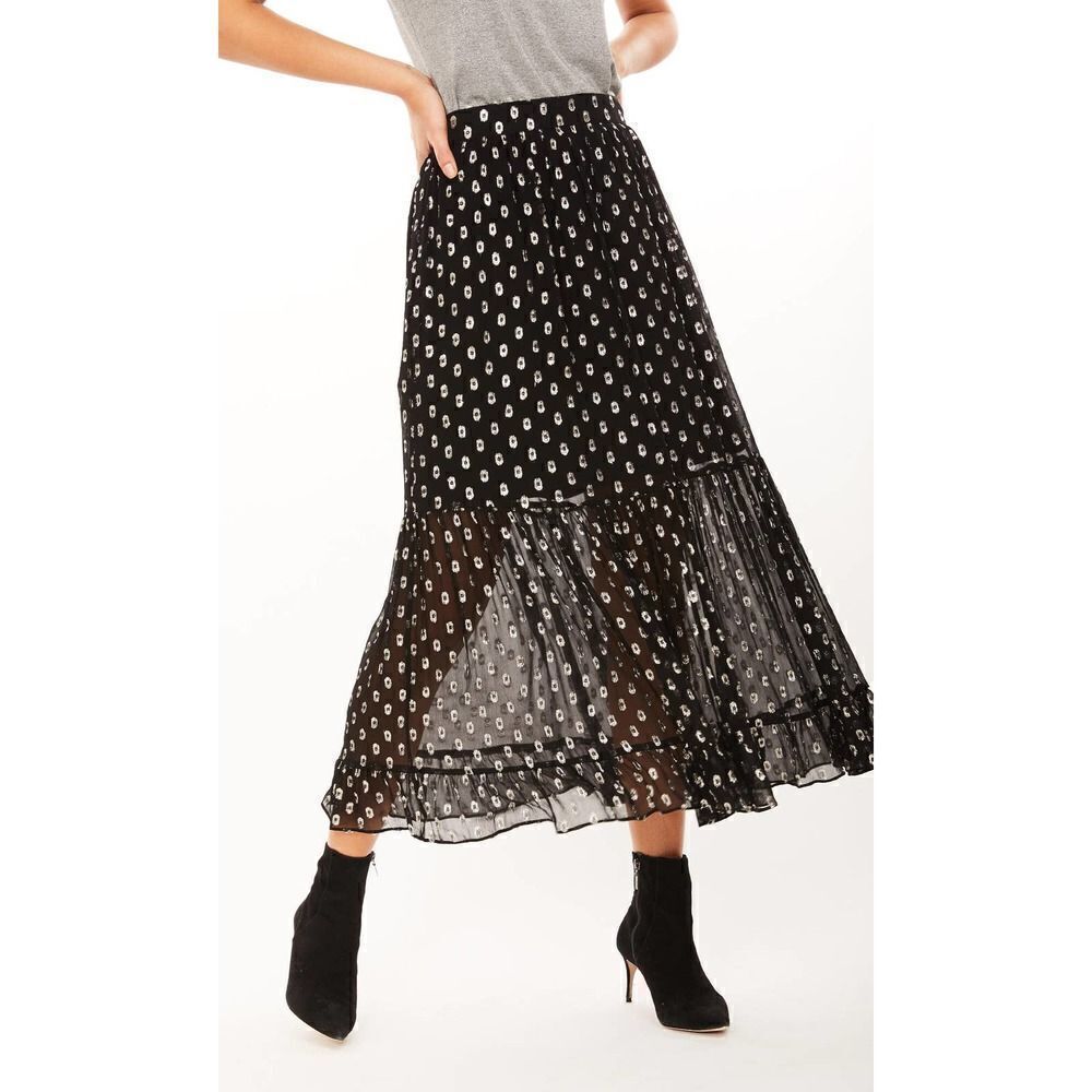 Generation Love Selena Black & Silver Pleated Skirt Women's Size Medium NWT